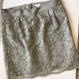 J. Crew skirt: sea foam green, lace & with pockets